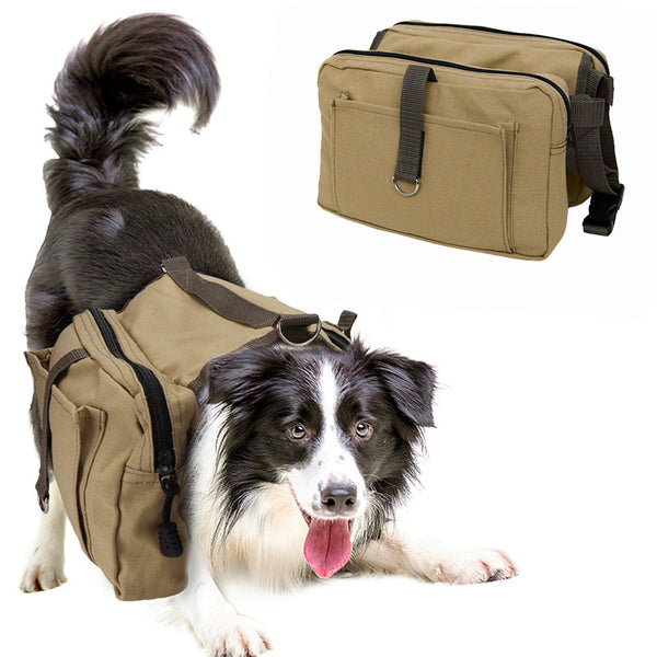 PETSWOL Dog Saddle Storage Bag - Khaki