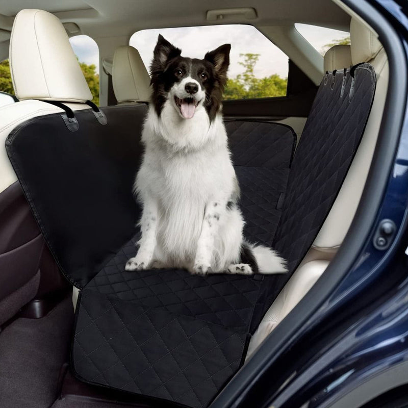 PETSWOL Dog Car Back Seat Cover - Black