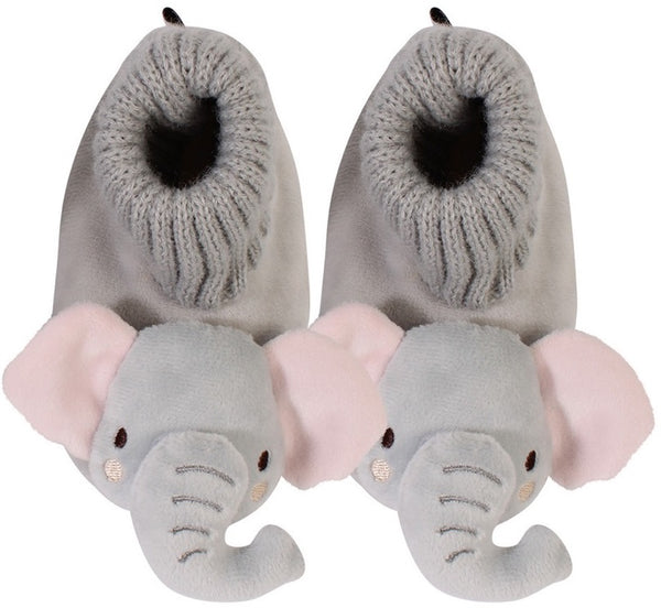 SnuggUps: Baby Animal Slippers - Elephant (Medium) in Grey