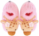 SnuggUps: Baby Animal Slippers - Giraffe (Large) in Orange/Pink