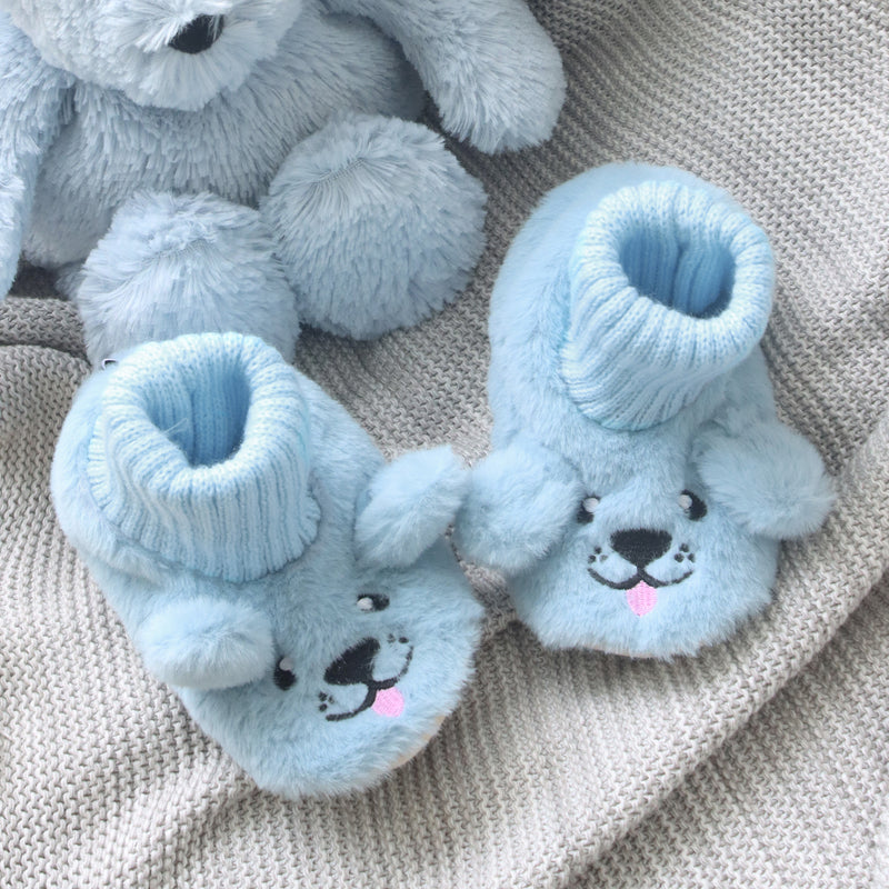 SnuggUps: Baby Animal Slippers - Dog (Medium) in Blue