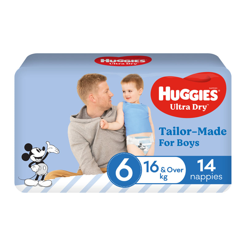 Huggies Ultra Dry Convenience Junior Boy Nappies - Size 6 (14 Pack)