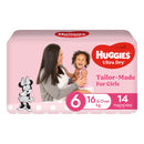 Huggies Ultra Dry Convenience Junior Girl Nappies - Size 6 (14 Pack)