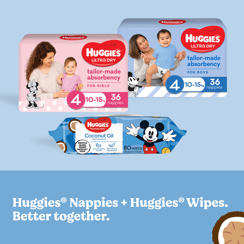 Huggies Baby Wipes - Coconut Oil (80 Wipes)