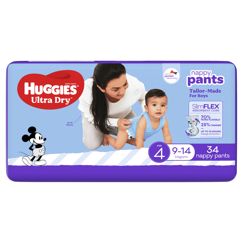 Huggies Ultra Dry Convenience Toddler Nappy Boy Pants - Size 4 (34 Pack)