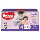 Huggies Ultra Dry Convenience Nappy Toddler Girl Pants - Size 4 (34 Pack)
