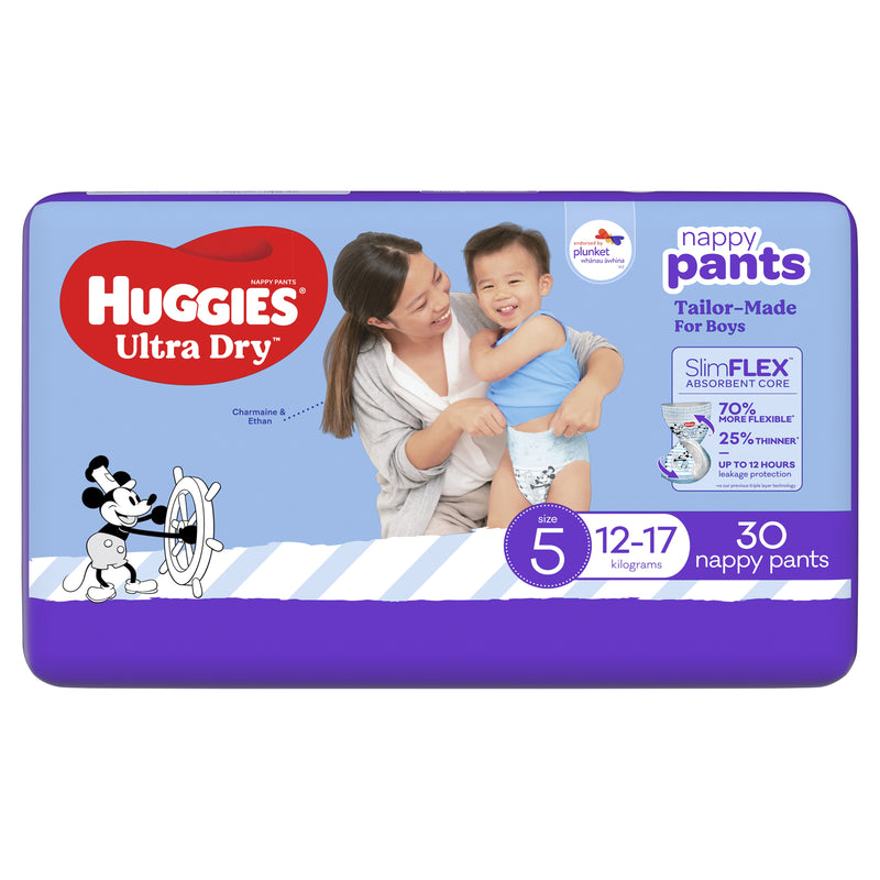 Huggies Ultra Dry Walker Boy Pants - Size 5 (30 Nappy Pants)