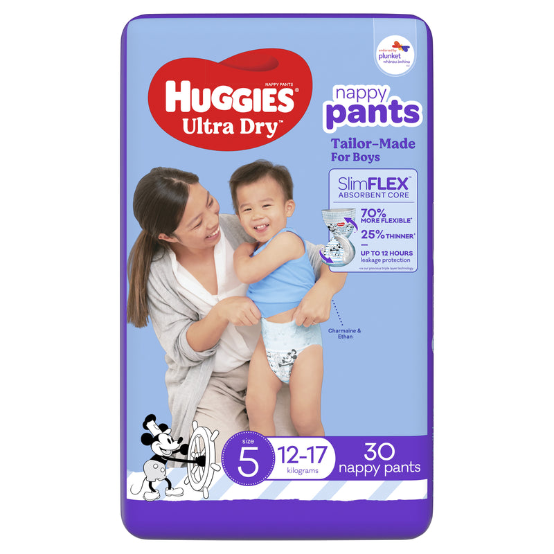 Huggies Ultra Dry Walker Boy Pants - Size 5 (30 Nappy Pants)