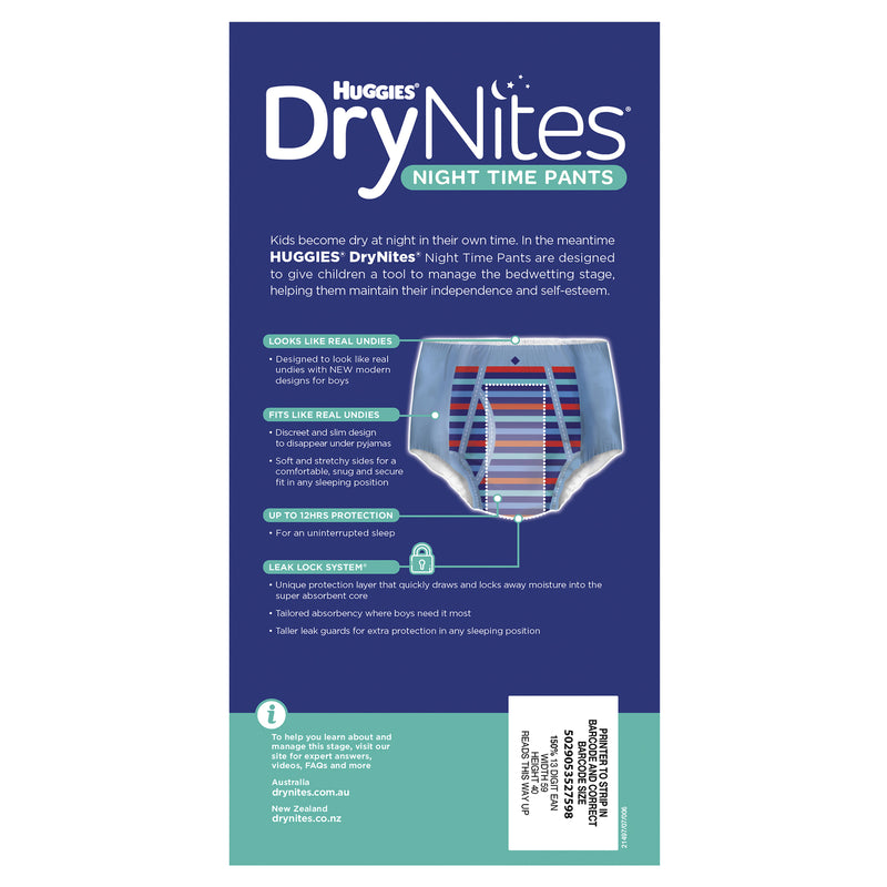 Huggies DryNites Night Time Boys Pants - 8-15 Years (8 Pack)