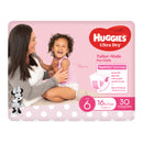 Huggies Ultra Dry Junior Girl Nappies - Size 6 (30 Pack)