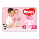 Huggies Ultra Dry Walker Girl Nappies - Size 5 (32 Pack)