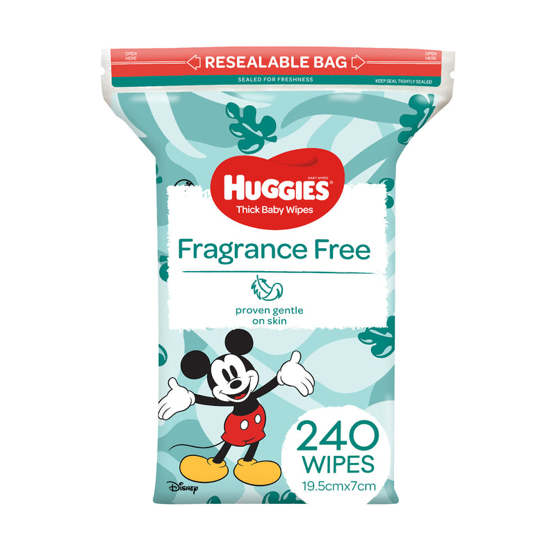Huggies Thick Baby Wipes - Fragrance Free (240) (240 Wipes)