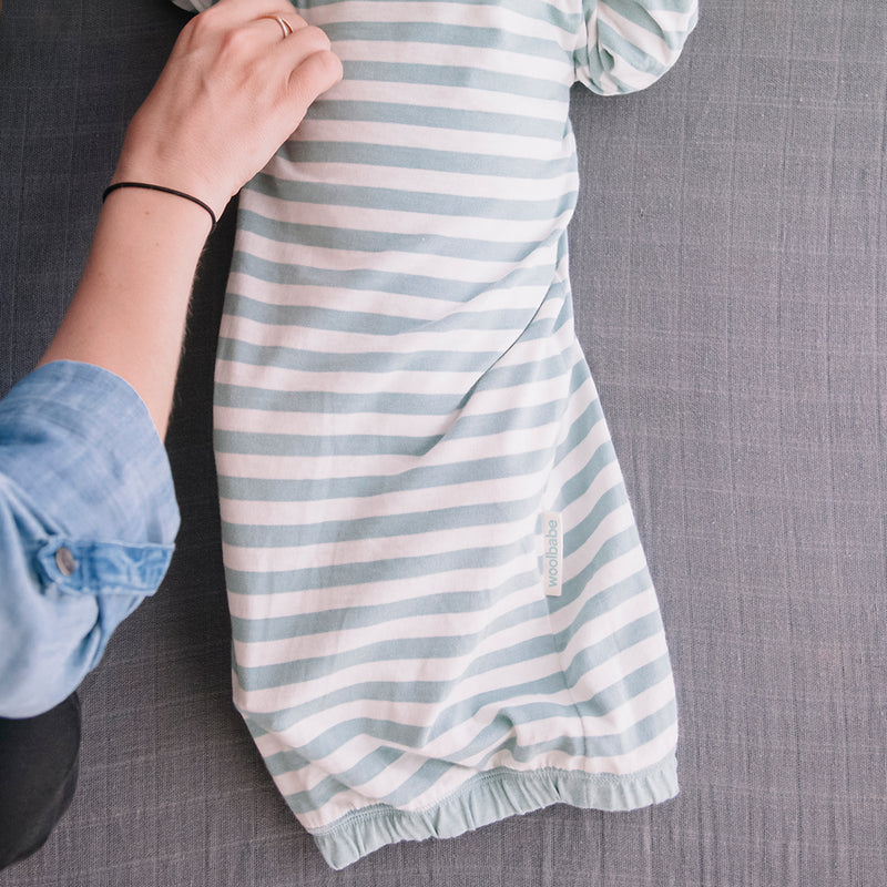 Woolbabe: Merino/Organic Cotton Gown - Tide (Newborn)