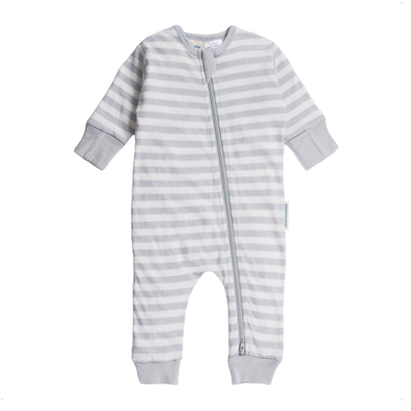 Woolbabe: Merino/Organic Cotton PJ Suit - Pebble (3-6 Months) in Grey