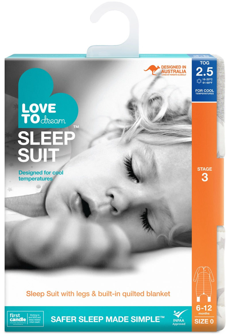 Love to Dream: Sleep Suit Cool 2.5 TOG - Moonlight White (24-36 Months)