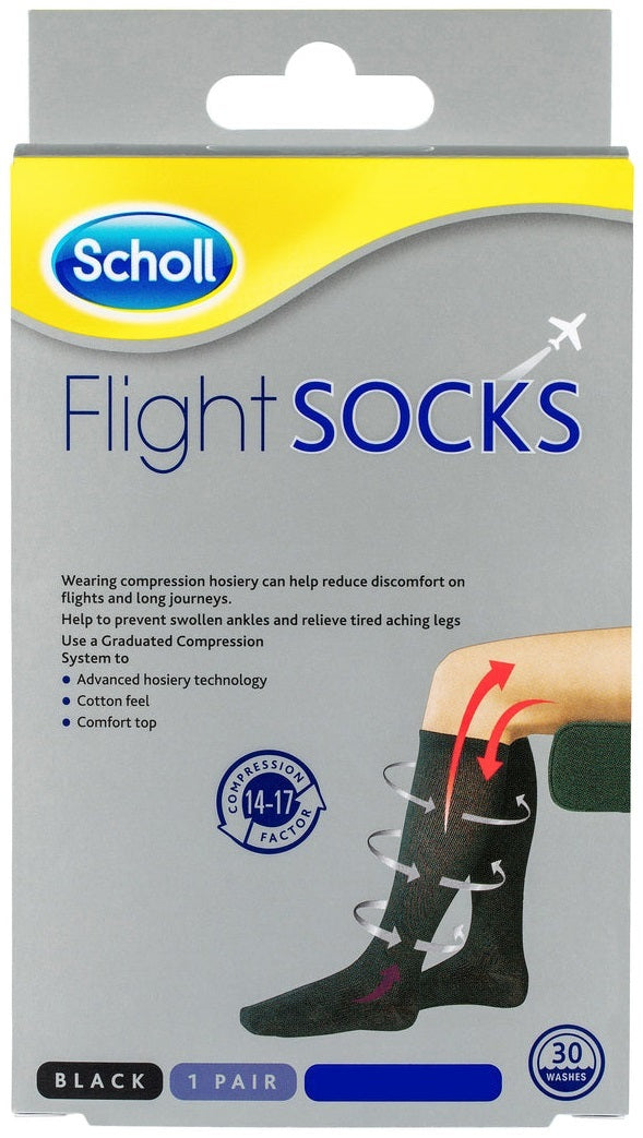 Scholl: Flight Socks Compression Hosiery - Black (Women's 8-11 Men's 6-9)