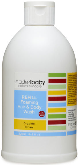 Made4Baby: Refill for Foaming Hair and Body Wash - Organic Citrus (500ml)