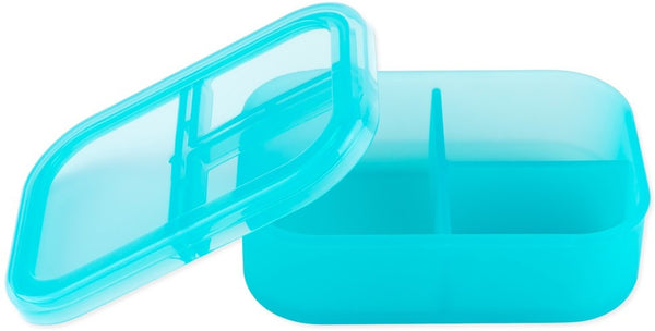 Bumkins: Jelly Silicone 3 Section Bento Box - Blue Jelly