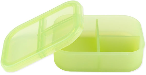 Bumkins: Jelly Silicone 3 Section Bento Box - Green Jelly