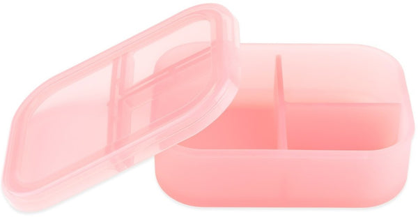 Bumkins: Jelly Silicone 3 Section Bento Box - Pink Jelly