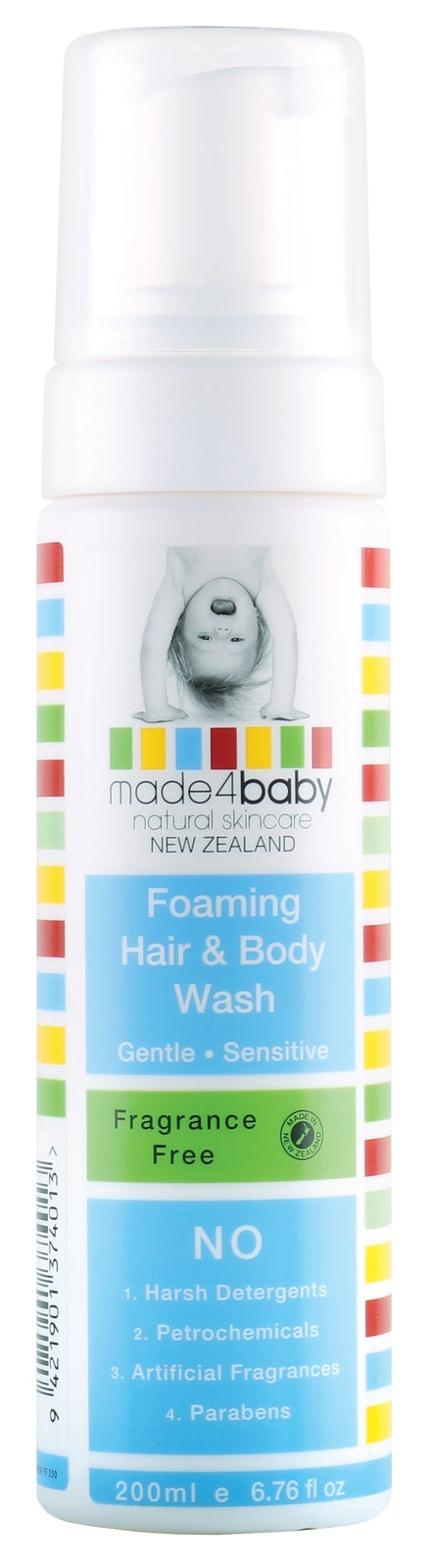 Made4Baby: Foaming Hair and Body Wash - Fragrance Free (200ml)