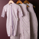 Woolbabe: Pyjama Suit - Mauve Manuka (1 Year) in Pink/White