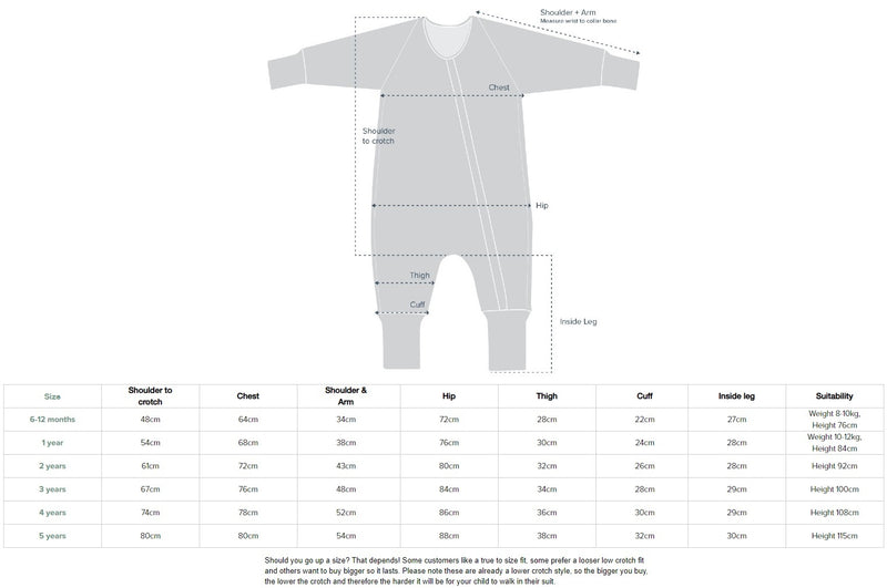 Woolbabe: Duvet Sleeping Suit with Sleeves - Dusk Stars (2 Years)