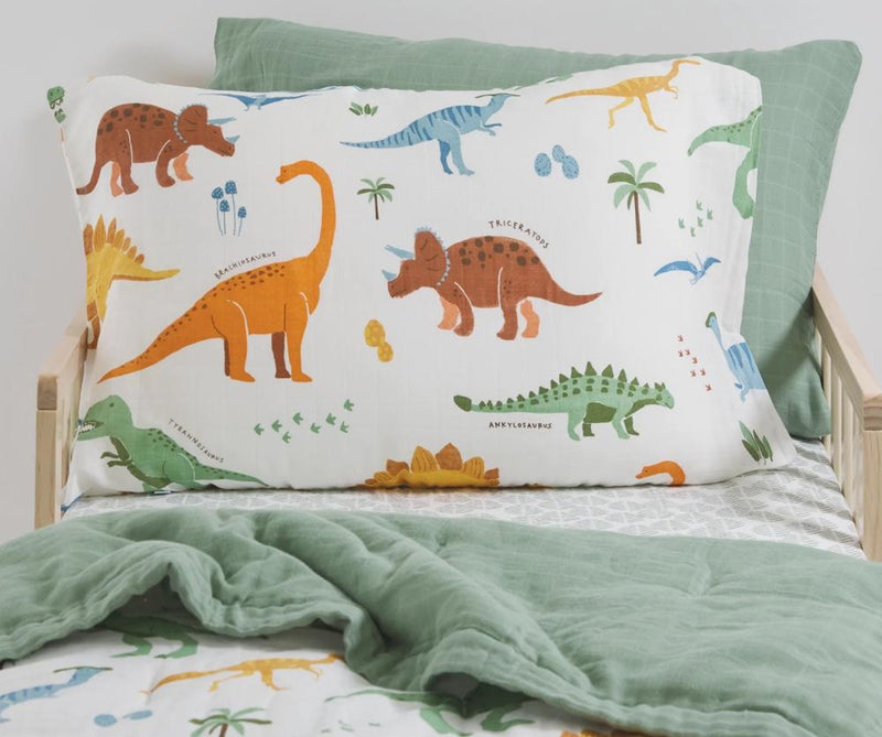 Little Unicorn: Pillowcase Set - Dino Names (2 Pack)