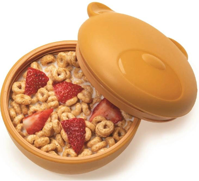 Melii: Silicone Animal Bowl with Lid & Utensils - Bear