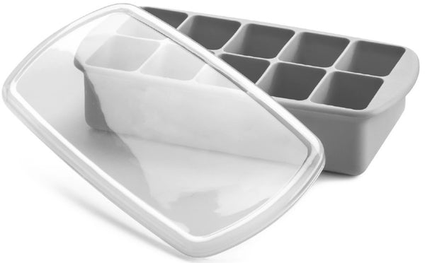 Melii: Silicone Baby Food Freezer Tray with Lid - Grey