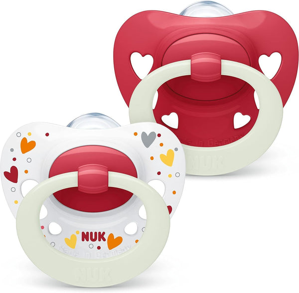 NUK: Signature Night Soothers - Red and White (2 Pack)