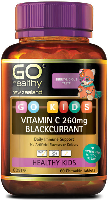 GO Healthy: GO Kids Vitamin C 260mg - Blackcurrant (60 C-Tabs)