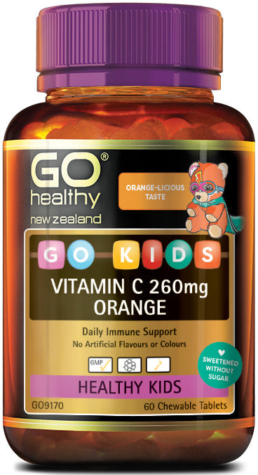 GO Healthy: GO Kids Vitamin C 260mg - Orange (60 C-Tabs)