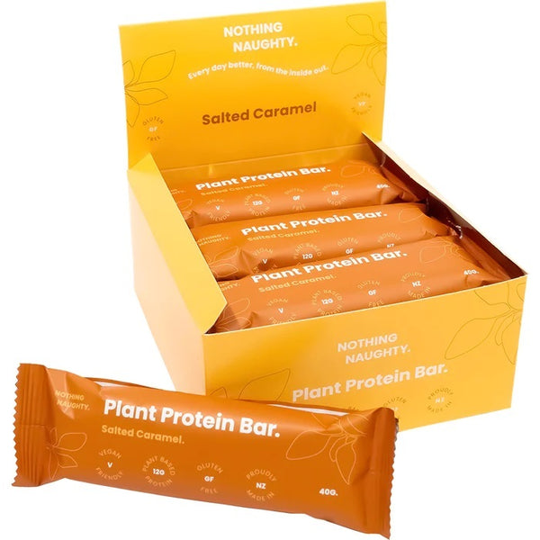 Nothing Naughty: Plant Protein Bars (12 x 40g) - Salted Caramel