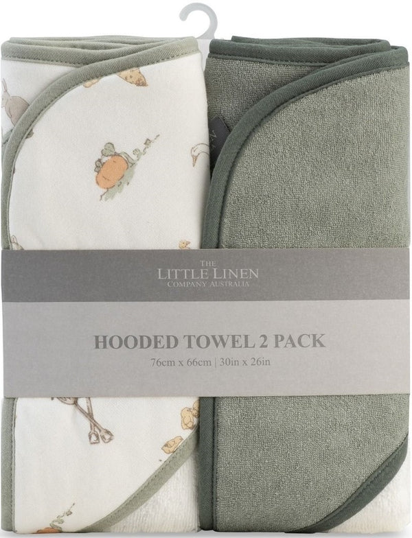 Little Linen: Hooded Towel - Farmyard Lamb (2 Pack)