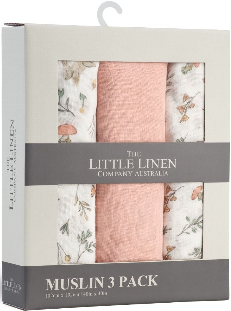 Little Linen: Muslin Wrap - Harvest Bear (3 Pack)