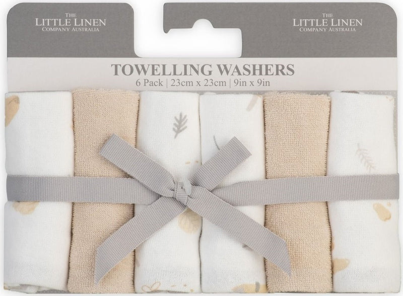 Little Linen: Towelling Washer - Nectar Bear (6 Pack)