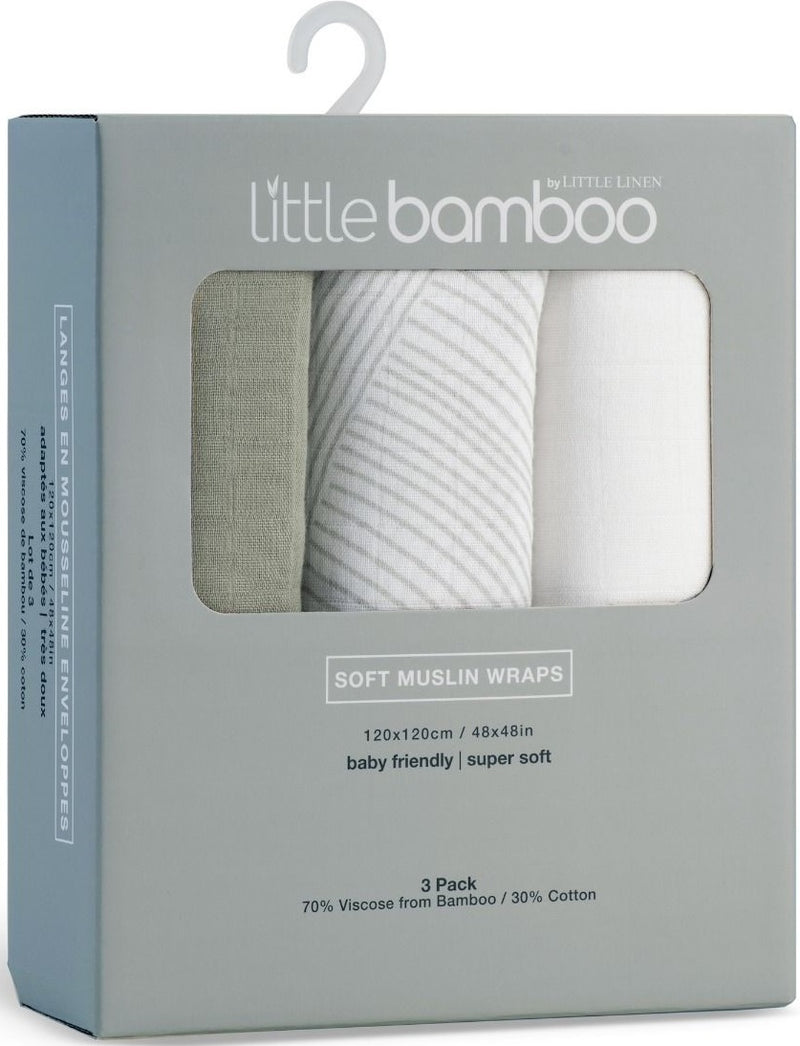Little Bamboo: Muslin Wrap - Bayleaf (3 Pack)