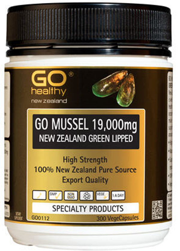 GO Healthy: GO Mussel 19000mg - New Zealand Green Lipped (300 VegeCaps)