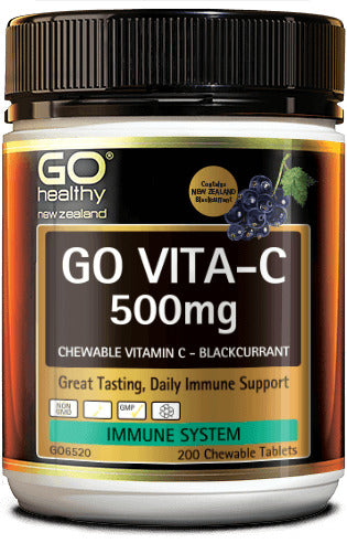 GO Healthy: GO Vita-C 500mg - Blackcurrant (200 C-Tabs)