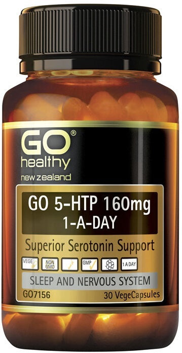 GO Healthy: 5-HTP 160mg 1-A-Day (30 VegeCaps)