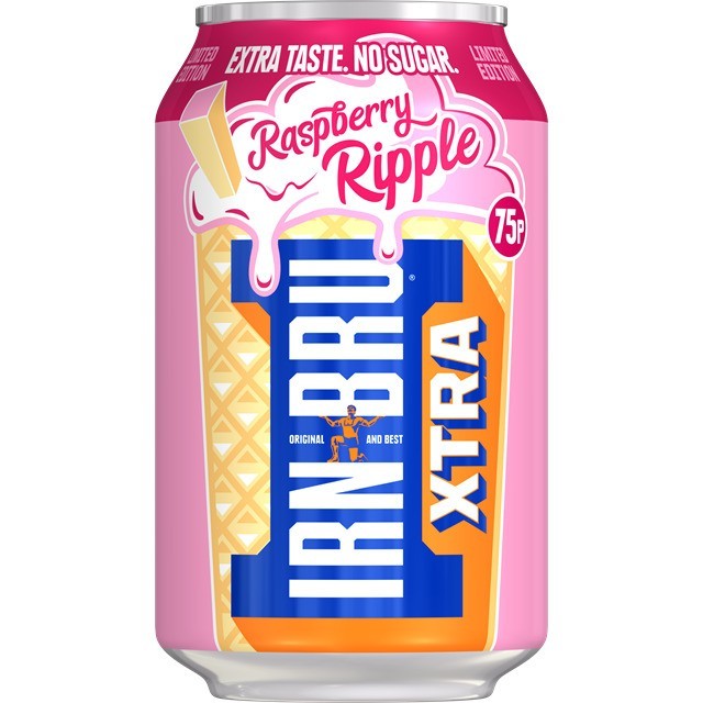 Barr IRN BRU XTRA Raspberry Ripple 330ml (24 Pack)