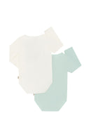 Bonds: Long Sleeve Bodysuit 2-Pack - White/Sage (Size 0000)