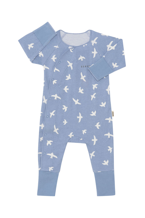 Bonds: Long Sleeve Newbies Coverall - Blue Swallows (Size 00)