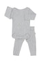 Bonds: Pointelle Long Sleeve Bodysuit And Legging Set - New Grey Marle (Size 0000)