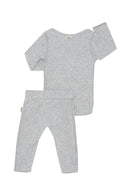 Bonds: Pointelle Long Sleeve Bodysuit And Legging Set - New Grey Marle (Size 0000)