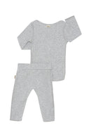 Bonds: Pointelle Long Sleeve Bodysuit And Legging Set - New Grey Marle (Size 00)