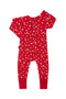 Bonds: Long Sleeve Zip Wondersuit - Red Love Hearts (Size 000)