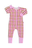 Bonds: Long Sleeve Zip Wondersuit - Pink Gingham (Size 000)