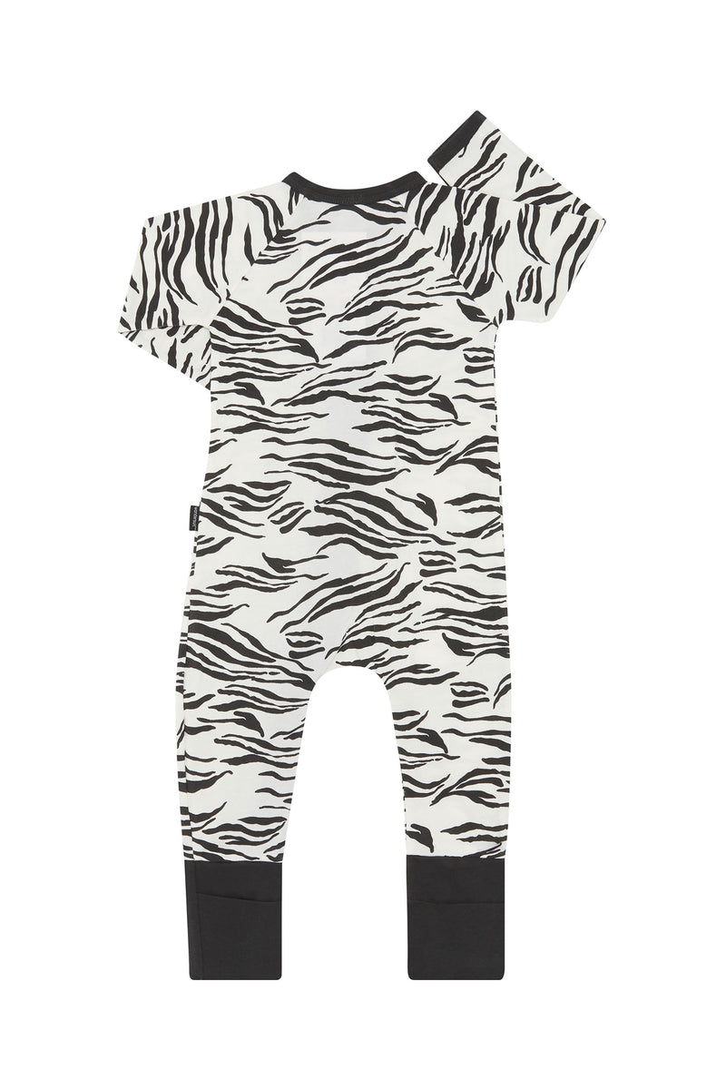 Bonds: Long Sleeve Zip Wondersuit - Zebra Stripes (Size 000)